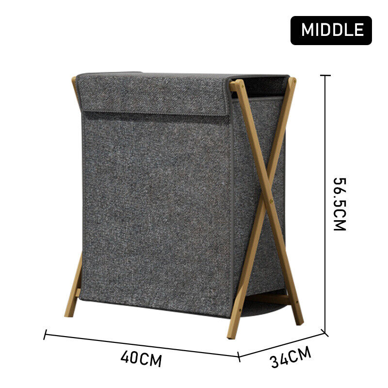 Laundry Basket Lid Foldable Collapsible Dirty Washing Clothes Hamper Storage Bin