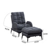 Upholstered Velvet Single Sleeper Sofa Recliner Home Cinema Armchair with Stool
