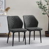 Set of 2 Dining Chairs Faux Leather Padded Metal Legs Easy Care Restaurant Chair