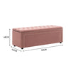 Velvet Upholstered Bench Storage Ottoman Bedroom Tufted Button Seat Blanket Box