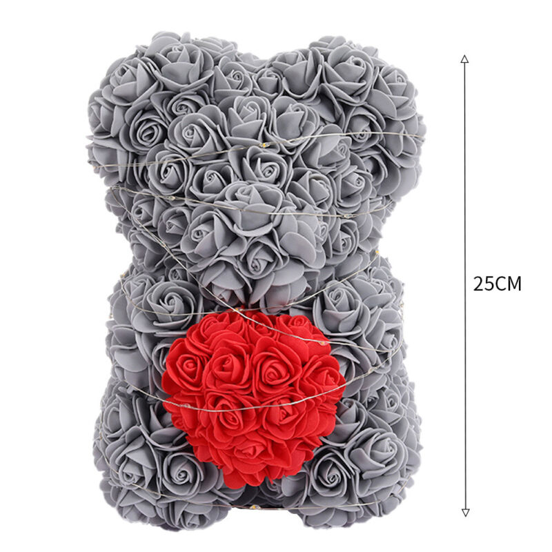 LED FOAM ROSE BEAR ARTIFICIAL FLOWER ROSE TEDDY BEAR DOLL FADDISH LOVE GIFT BOX