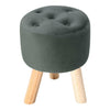 Luxury Padded Wooden Footstool Ottoman Square/Round Pouffe Stool Wood 4 Legs UK