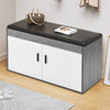 Wooden Shoe Bench with Cushion Shoes Storage Bench Padded Seat Shelves Drawers