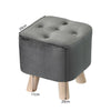 Luxury Padded Wooden Footstool Ottoman Square/Round Pouffe Stool Wood 4 Legs UK