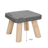 Small Linen Footstool Foot Rest With Wooden Legs Pouffe Kids Seat Round/Square