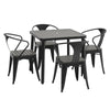 Outdoor Plastic Wood table Table & Chair Sets Yard Garden Armchair Table Set