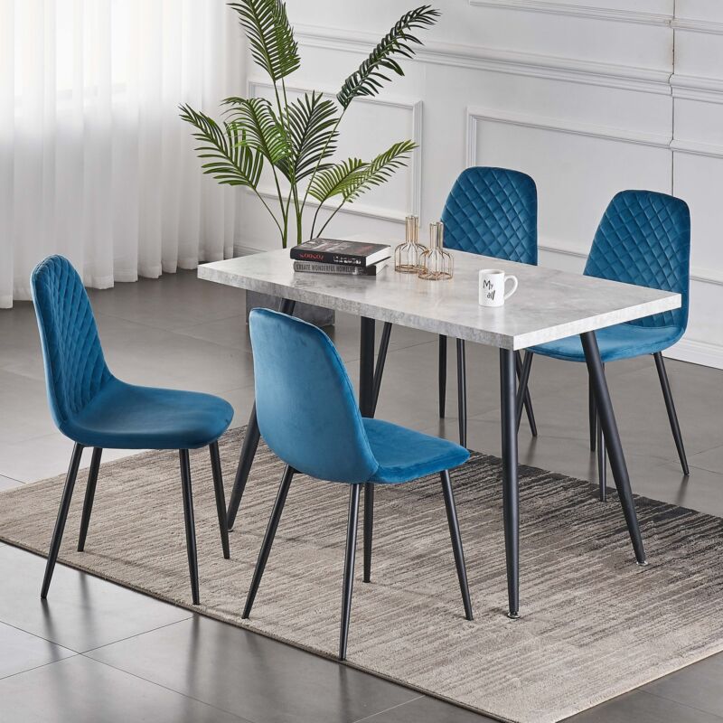 GREY WHITE KITCHEN DINING TABLE SET WITH 4 6 CHAIRS DINING SET FOR 4 6 WHITE