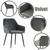 Set of 2/4 Dining Chairs Velvet Padded Seat Metal Legs High Back Chairs Kitchen