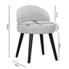 Velvet Makeup Vanity Stool Chair Padded Seat w/ Wooden Legs Dressing Table Stool