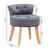 Velvet Makeup Vanity Stool Chair Padded Seat w/ Wooden Legs Dressing Table Stool