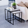 Industrial Nest of Tables Set of 2 Coffee Side End Table Living Room Furniture