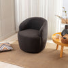 Fabric Swivel Accent Armchair Black Powder Coating 360° Swivel Barrel Chair NS