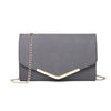 Ladies Chain Evening Envelope Clutch PU Leather Shoulder Bag Handbag
