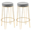 2X Velvet Bar Stools Bar Chairs Pub High Chairs Breakfast Kitchen Bar Bistro UK