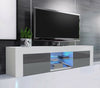 130cm Modern TV Unit Cabinet TV Stand Matt Body & High Gloss Doors Led Light