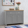 Sideboard Cabinet Furniture Storage Grey or Cream Cupboard 3 Doors 2 Drawers