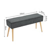 Hallway Bed End Bench Fabric Padded Seat Long Stool Dining Bench Wooden Legs
