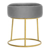 Round Vanity Bedroom Velvet Dressing Table Chair Stool Pouffe Metal Golden Leg