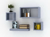 Set Of 4 Wooden Floating Cube Shelves Wall Hanging Storage Display Deco Shelving