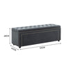 Velvet Upholstered Bench Storage Ottoman Bedroom Tufted Button Seat Blanket Box