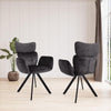 2PC Ergnomic Fabric Accent Arm Chairs Dining Kitchen Living Room w/ Steel Leg