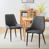 2pcs Faux Leather/Velvet Dining Chairs Soft Padded Metal Legs Restaurant Chair
