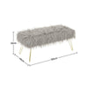 Modern Fluffy Bench Pouffe Stool 2 Seater Bench Bedroom Living Room Hairpin Legs