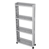 Narrow Slim Storage 4-Tier Sliding Out Trolley Shelf Rack Kitchen Tray Rack Cart