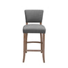 2pcs Pub Breakfast Bar Stool Linen Low Back Barstool High Chair Wooden Legs