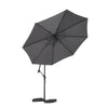Mondeer 3M Garden Banana Parasol Cantilever Parasol Crank Handle with Solar LED