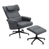 Office Executive Chair & Footstool Manual Reclining Swivel Armchair Lounger Seat