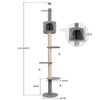 Floor to Ceiling Cat Tree 220-260cm Climbing Tower with Scratching Post Condo