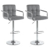 2×Bar Stools Leather Chairs Breakfast Chairs Swivel Gas Lift Kitchen with Arm