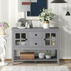 2 Drawers 2 Doors Sideboard Kitchen Buffet Cupboard Storage Cabinet Natural Grey