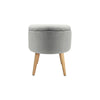 Round Dressing Table Stool Footstool Velvet Padded Ottoman Storage Box Pouffe