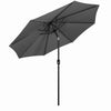 Mondeer 2.7M/3M Garden Parasol Umbrella Round Sun Shade Crank Tilt Red/Beige