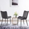 Pair Velvet Dining Chair High Back Chair Set with Metal Legs Modern Kitchen