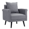 Vintage Living Room Armchair Linen Upholstered Accent Sofa Chair with Cushion