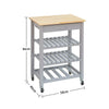 Kitchen Island Trolley Food Tableware Shelves Storag Dining Serving Cart Rolling