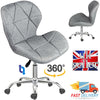 Fabric Cushioned Computer PC Desk Office 360° Swivel Chair Chrome Legs Adjustabl