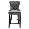Velvet Breakfast Bar Stools Button Back High Counter Chairs Kitchen Padded Seat