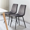 Set of 2 Velvet Dining Chairs Soft Padded Seat Metal Legs Modern Office Kitchen