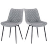 2x Dining Chairs w/ Linen Padded Seat Backrest Lounge Kitchen Living Room Chairs