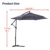 3M Banana Parasol Cantilever Umbrella Adjustable Garden Ourdoor Patio w/ Base