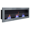 Bio Ethanol Fireplace Real Fire Frame 2/3 Burner Wall/Insert w Protective Glass