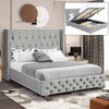 Ottoman Bed Small Double King Size Storage Gas Lift Up Velvet Bed Frame Bedroom