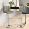 2x Chrome & Height Adjust Swivel Faux Leather Kitchen Breakfast Bar Stool