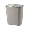 Kitchen Recycling Bin 15L Double Plastic 2 Section Compartment Press Top Dustbin