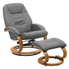 Faux Leather Recliner Chair Lounge Armchair Sofa W/ Foot Stool Metal Base Chairs