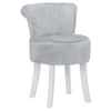 Chic Dressing Table Stool Fluffy Fabric Padded Scroll Back Dining Vanity Chair